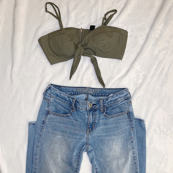 Windsor Olive Green Crop Top - Picture 3 of 4